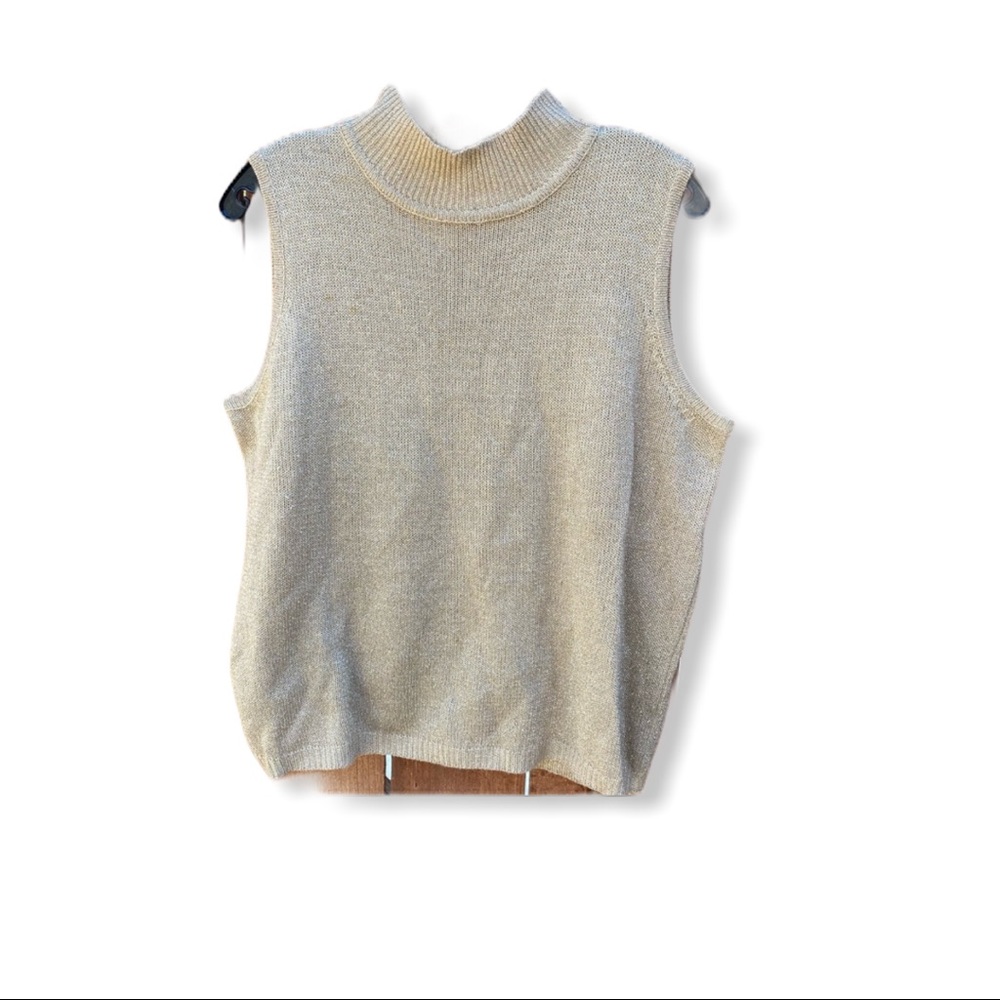 Amanda Smith Evening Gold Sleeveless Sweater